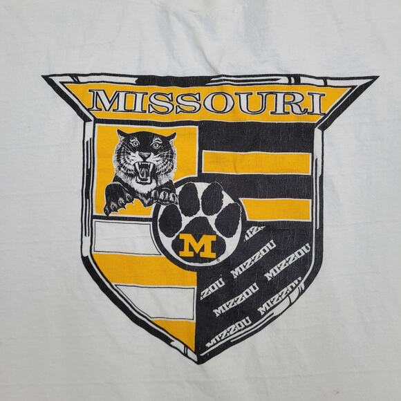 Vintage Missouri Tigers Mizzou Shirt Medium 19x26 USA 90s - Picture 3 of 12